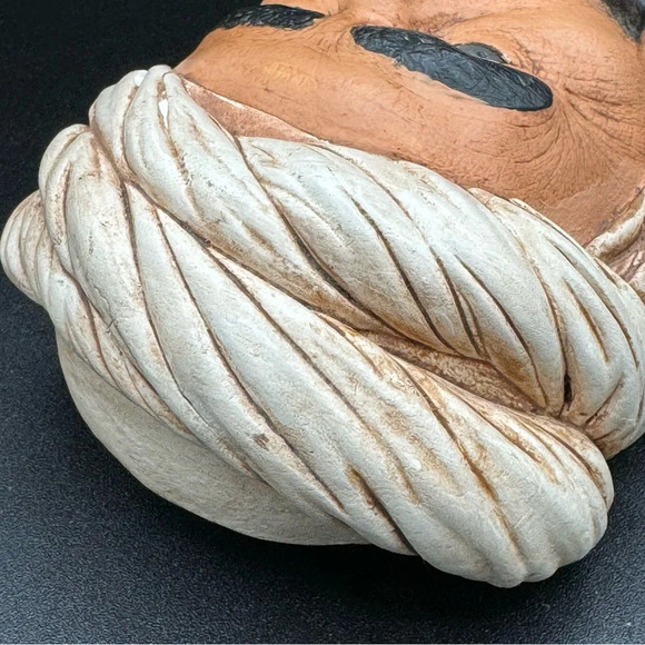 Rare Vintage Arab Man Chalkware Head Made In England - Picture 11 of 13